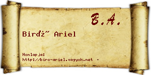 Biró Ariel névjegykártya